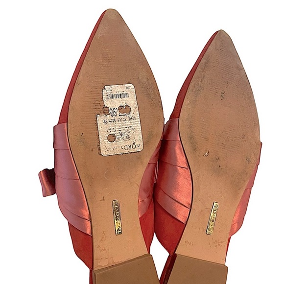 Louise et Cie Cela Bow Mule Red Suede Pink Textile Bow Holiday Festive Size 9.5 - Picture 7 of 10